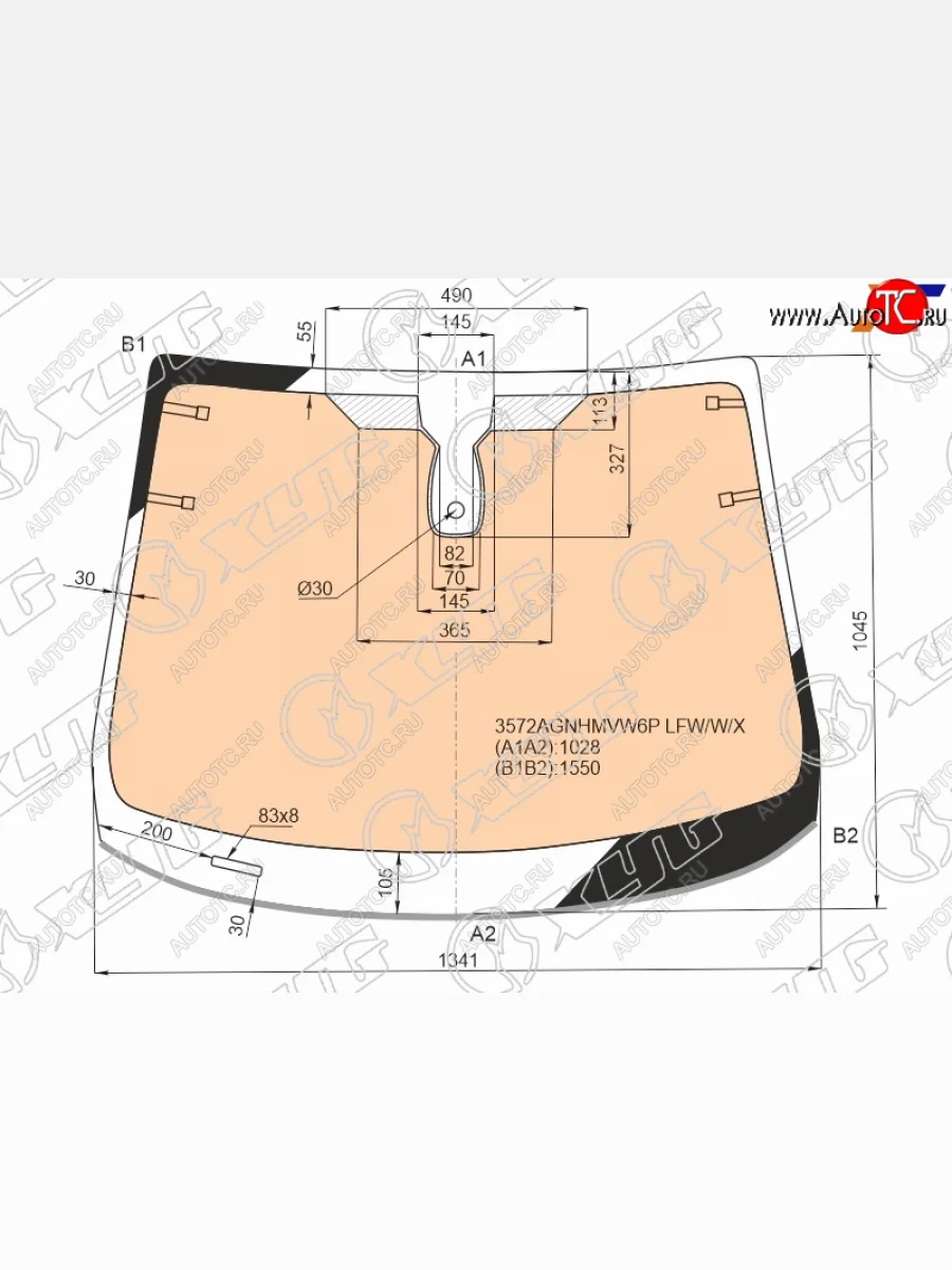 Стекло лобовое (обогрев полный, датчик дождя, молдинг) XYG Ford Fiesta 6 хэтчбэк 5 дв. рестайлинг (2012-2019) (зеленое)  в Керчи Республика Крым