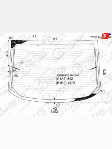 Стекло заднее (Цвет зеленый Обогрев Антенна 4D SED) Ford Mondeo 07-15 XYG 3569BGSS RW/H/X