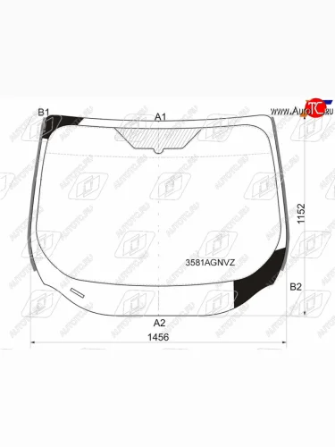 Стекло лобовое (молдинг) FUYAO (зеленое) Ford Escape 3 рестайлинг (2016-2019)
