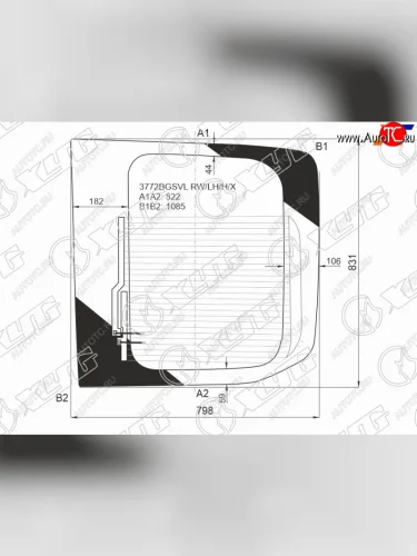 Стекло заднее (Цвет зеленый Обогрев) Ford Transit 14- XYG 3772BGSVL RW/LH/H/X