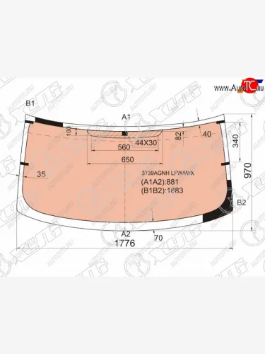 Стекло лобовое (Обогрев полный) Ford Transit 00-14 XYG 3739AGNH LFW/W/X