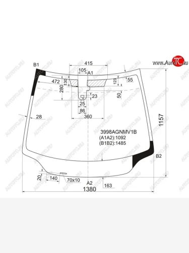 Стекло лобовое FUYAO (зеленый) Honda Civic FK,FN хэтчбэк 5 дв. дорестайлинг (2005-2008)