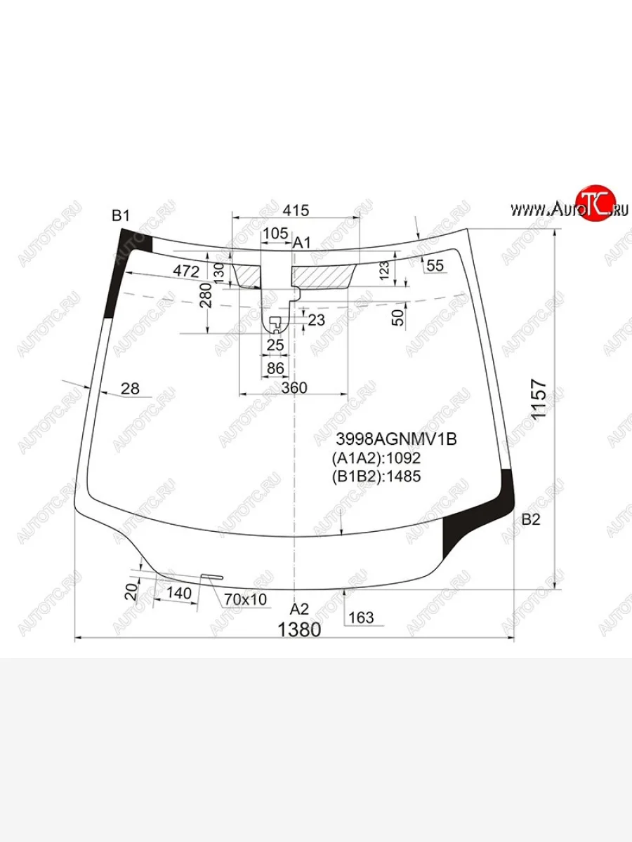 Стекло лобовое FUYAO Honda Civic FK,FN хэтчбэк 5 дв. дорестайлинг (2005-2008) (зеленый)  в Самаре Самарской области