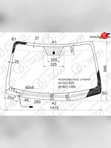 Стекло лобовое (Обогрев щеток) Hyundai Santa Fe 05-12 XYG 4133AGNBLHV2C LFW/H/X