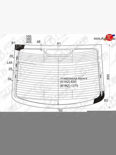 Стекло заднее (Цвет зеленый Обогрев Антенна 4D SED) Hyundai i40 11-17 XYG 4146BGNSAB RW/H/X