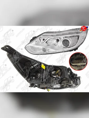 Фара FORD FOCUS III 11-15 LH под ксенон,ДХО, c корректором                                           DEPO 431-11A7LMLDHEM