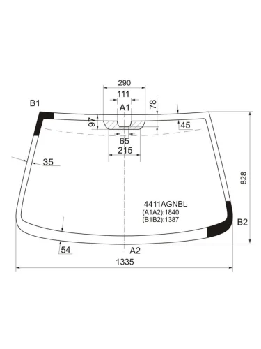 Стекло лобовое Kia Rio 00-05 FUYAO 4411AGNBL
