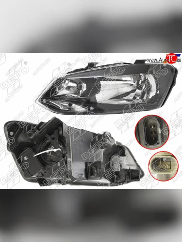 Фара VW POLO 10-20 LH 4D с корректором                                                               DEPO 441-11G9LMLDEM2