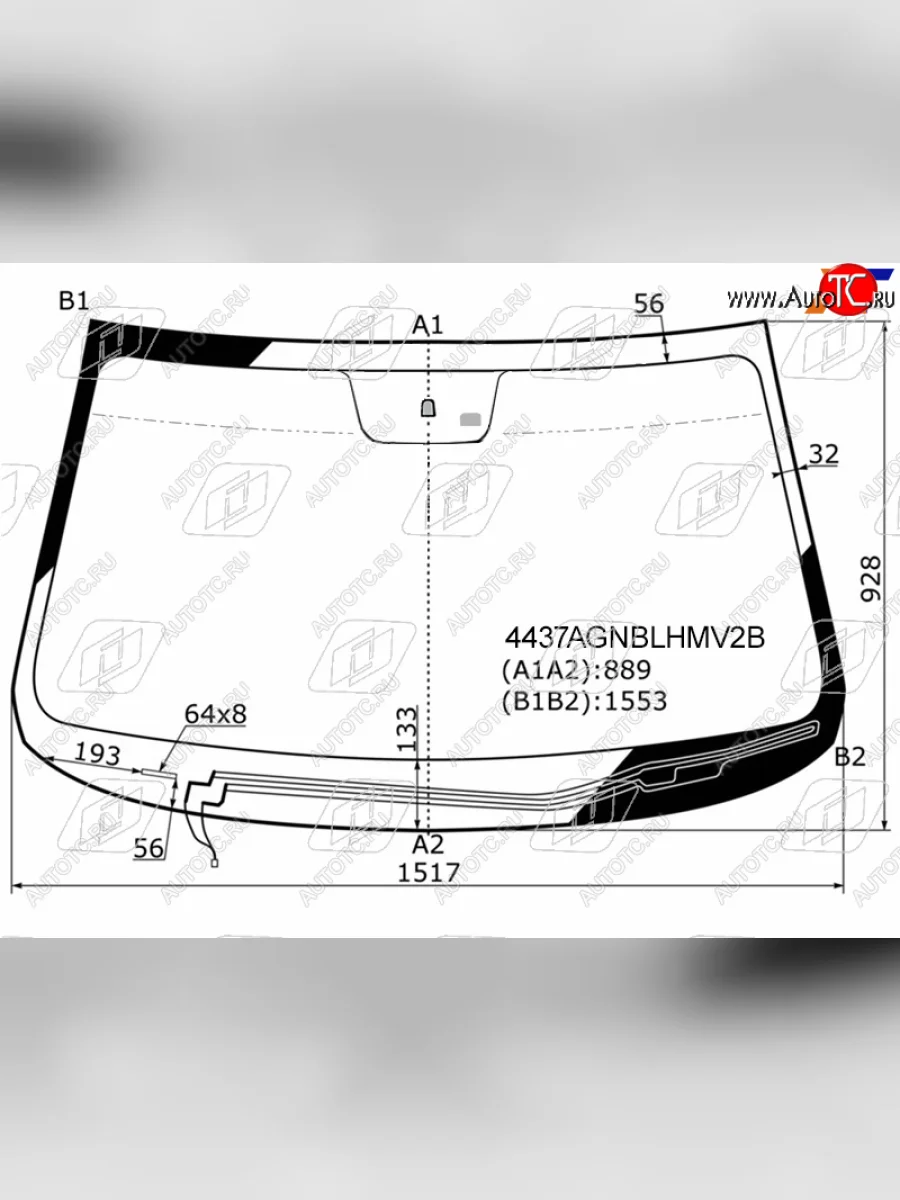 Стекло лобовое (обогрев щеток, датчик дождя) FUYAO KIA Sorento XM рестайлинг (2012-2015) (зеленое)  в Керчи Республика Крым