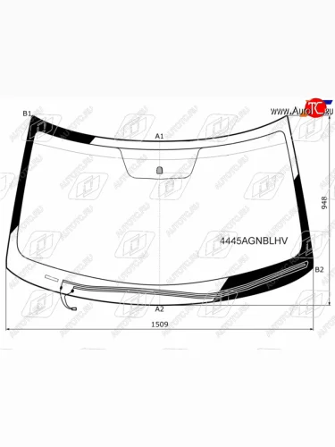 Стекло лобовое (обогрев щеток) FUYAO (зеленое) KIA Soul PS дорестайлинг (2014-2016)