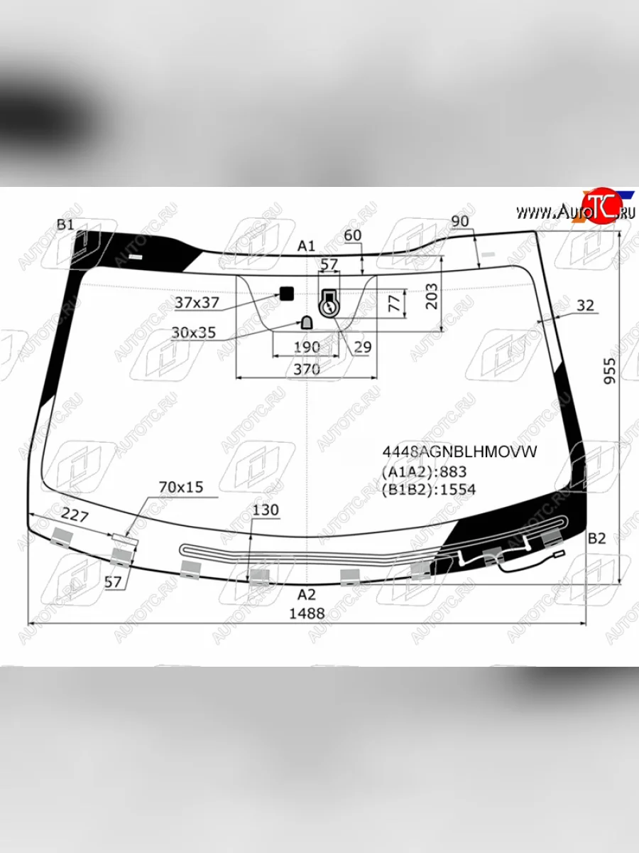 Стекло лобовое (обогрев щеток, датчик дождя, датчик запотевания) FUYAO KIA Optima JF седан рестайлинг (2018-2020) (зеленое)  в Керчи Республика Крым