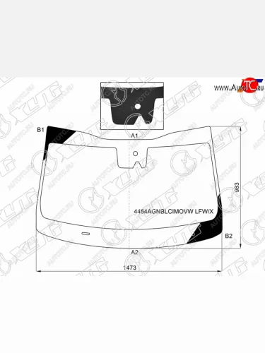 Стекло лобовое (Камера Датчик дождя) Kia Stinger 17-21 XYG 4454AGNBLCIMOVW LFW/X