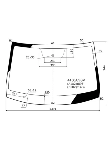 Стекло лобовое Kia Rio 16-  Rio X-Line 17- AGC 4456AGSV