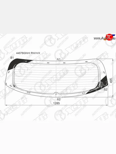 Стекло заднее (Цвет зеленый Обогрев 5D HBK) Kia Ceed 18- XYG 4457BGNHI RW/H/X