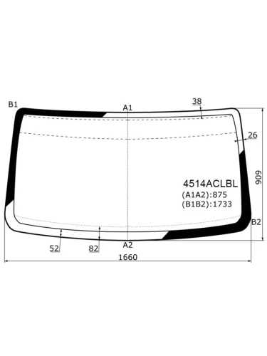 Стекло лобовое ГАЗ Баргузин 96-  Валдай 96-  Газель 96-  Соболь 96-                               FUYAO 4514ACLBL