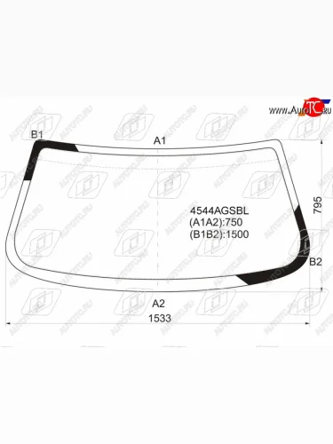 Стекло лобовое FUYAO (зеленое) Лада ВАЗ 2123 (Нива Шевроле) дорестайлинг (2002-2008)