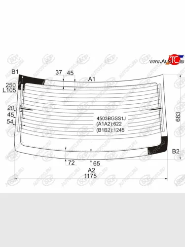 Стекло заднее (Цвет зеленый Обогрев) LADA Priora 07-18 BOR 4503BGSS1J