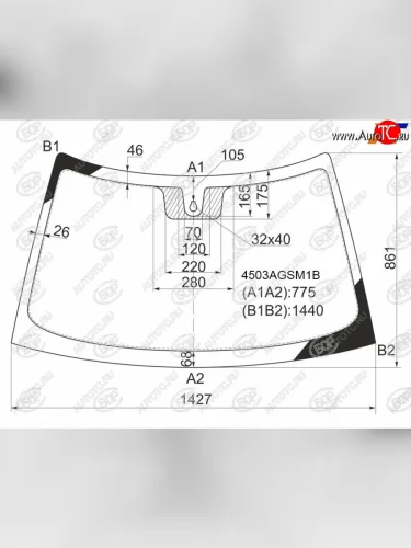 Стекло лобовое (Датчик дождя) LADA 2110 95-14  2111 97-14  2112 99-09  Priora 07-18 BOR 4503AGSM1B