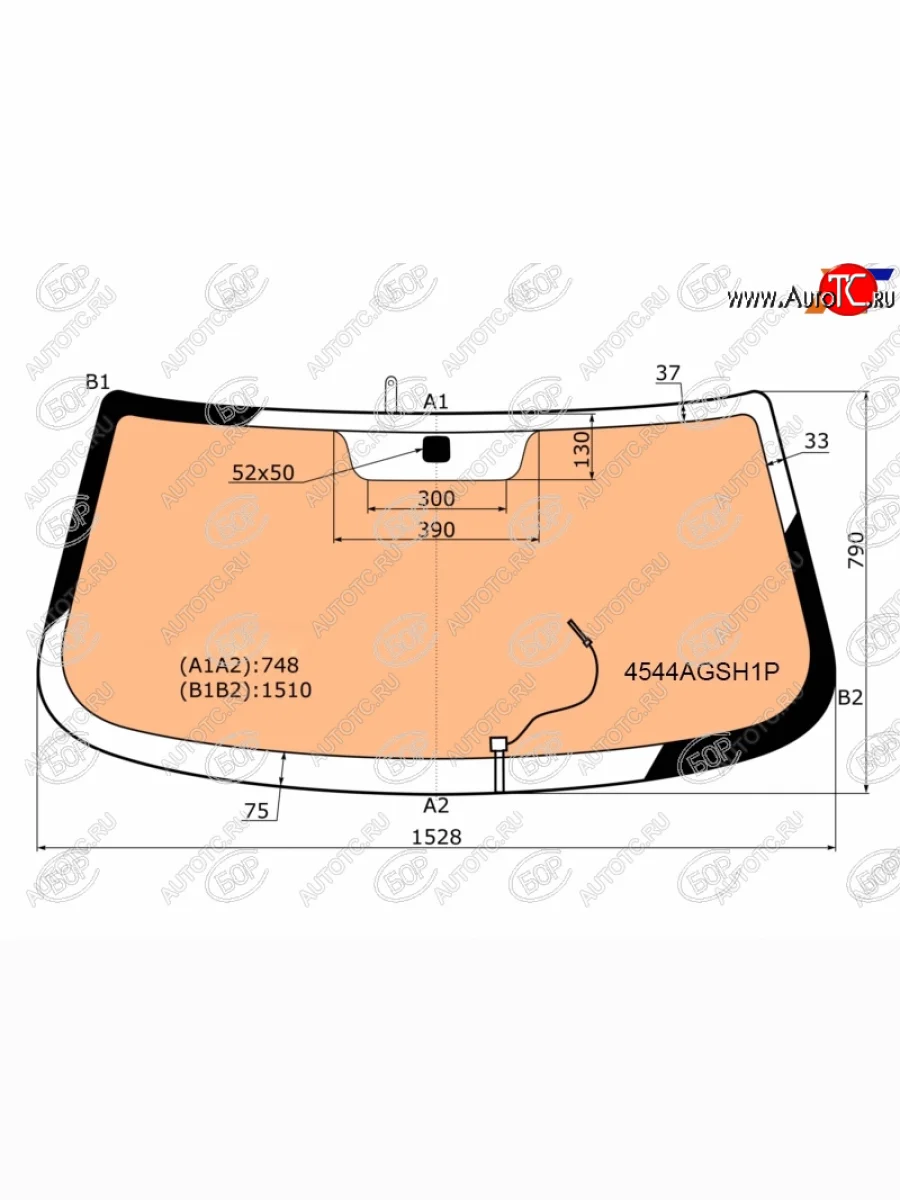 Стекло лобовое (обогрев полный) BOR Chevrolet Niva 2123 дорестайлинг (2002-2008) (зеленое)  в Воронеже Воронежской области