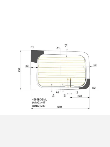 Стекло заднее (Цвет зеленый Обогрев левое) Dacia Logan 04-08  Logan Mcv 08-12  LADA Largus 12-  BOR 4595BGSML