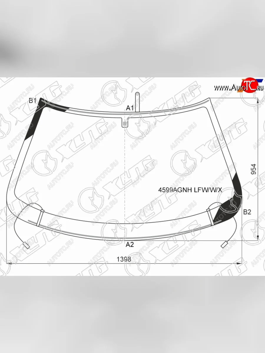 Стекло лобовое (Обогрев полный) Datsun mi-Do 14-21  on-DO 14-19  LADA Granta 11-  Kalina Sport 14 XYG 4599AGNH LFW/W/X  в Воронеже Воронежской области