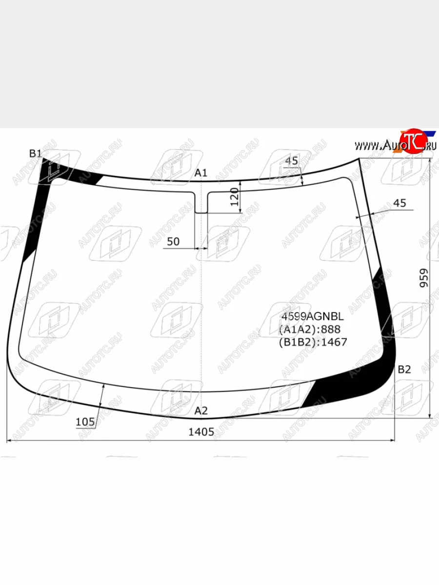 Стекло лобовое FUYAO Datsun on-DO седан дорестайлинг (2014-2019) (зеленое)  в Самаре Самарской области