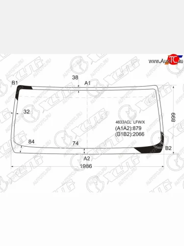 Стекло лобовое DAF LF 06-13  Renault Midlum 00-13  Volvo FL 06-13 XYG 4633ACL LFW/X