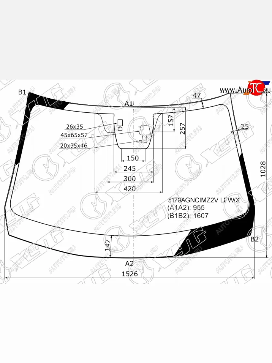 Стекло лобовое (две камеры, датчик дождя) XYG Mazda CX-5 KE дорестайлинг (2011-2014) (зеленое)  в Перми Пермском крае