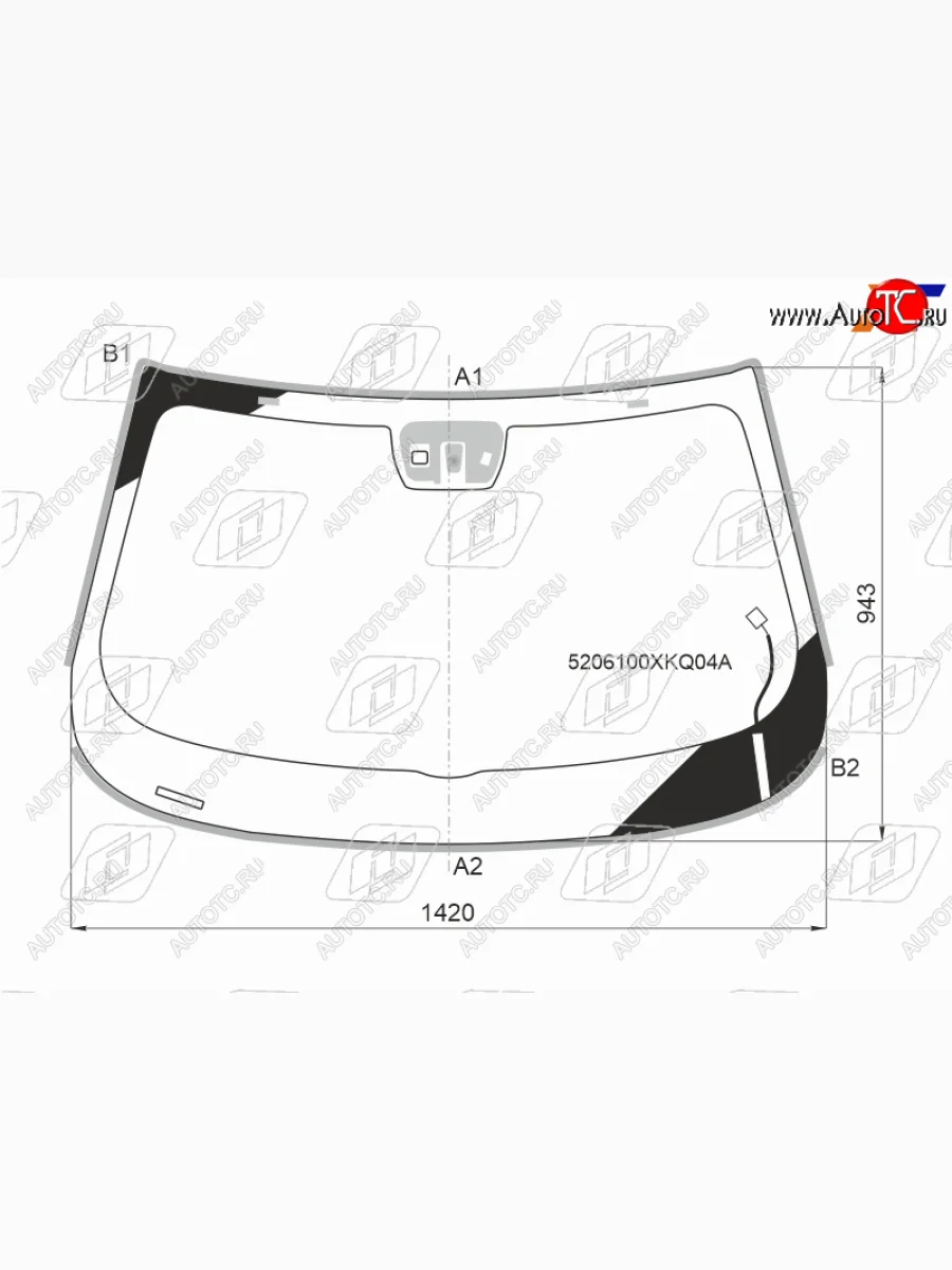 Стекло лобовое (обогрев щеток, датчик дождя, молдинг) FUYAO Haval F7x дорестайлинг (2019-2022) (зеленое)  с доставкой в г. Керчь