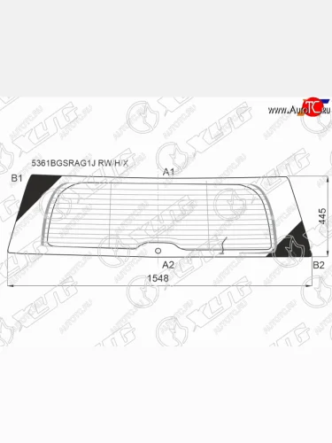 Стекло заднее (Цвет зеленый Обогрев Антенна) Mercedes-Benz GL-Class 06-12 XYG 5361BGSRAG1J RW/H/X