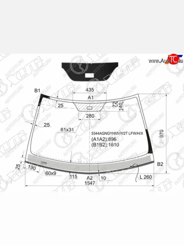 Стекло лобовое (Обогрев щеток Датчик дождя Молдинг) Mercedes-Benz S-Class 02-05 XYG 5344AGNGYHMVW2T LFW/H/X