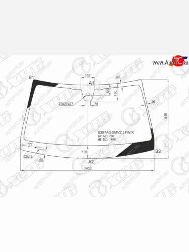 Стекло лобовое (Датчик дождя) Mercedes-Benz GLC Coupe 16-23 XYG 5397AGSMVZ LFW/X