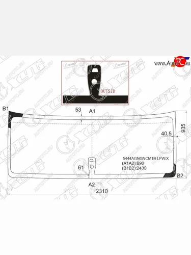 Стекло лобовое (Камера Датчик дождя 2012-2014 Широкая кабина) Mercedes-Benz Actros 12- XYG 5444AGNGNCM1B LFW/X
