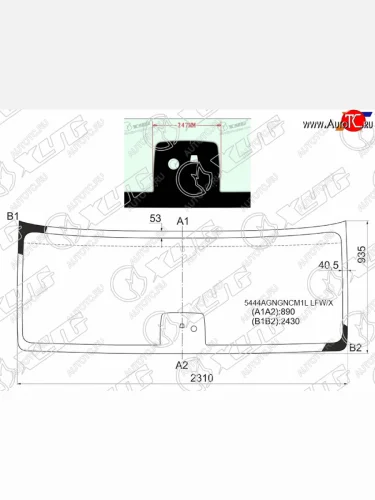 Стекло лобовое (камера, датчик дождя) XYG (зеленое) Mercedes-Benz Actros (1995-2025)