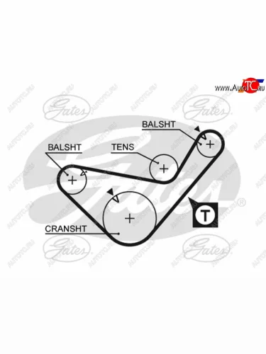 Ремень ГРМ (балансир) MITSUBISHI 4D56# PAJERO V## 93-97HUYNDAI GalopperStarex 2.5TDI 98- GATES 5436XS