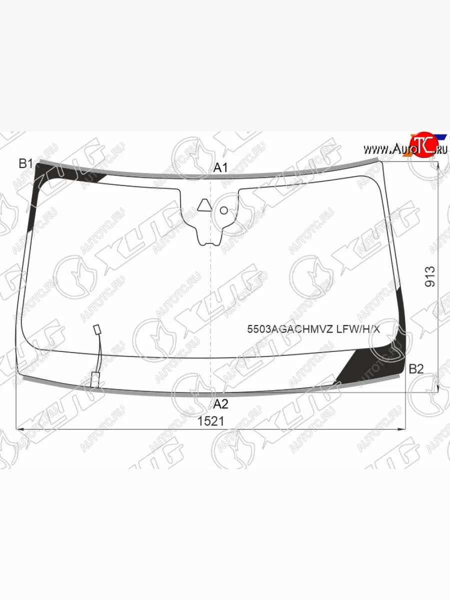 Стекло лобовое (обогрев щеток, камера, датчик дождя, молдинг) XYG Mercedes-Benz GLE class W167 (2018-2025) (зеленое)  в Керчи Республика Крым