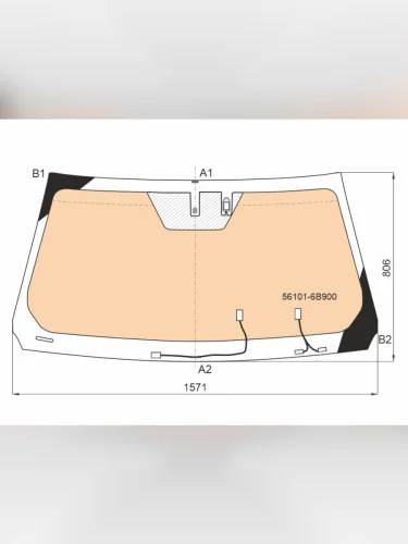 Стекло лобовое (Обогрев полный Датчик дождя) Toyota Land Cruiser (J300) 21- TOYOTA 56101-6B900