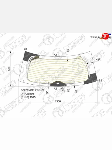 Стекло заднее (Затемненное Обогрев) Mitsubishi Outlander 12-22 XYG 5697BYPR RW/H/X