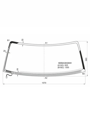 Стекло лобовое (Обогрев щеток) Nissan Patrol 97-10  Safari 97-07 FUYAO 6006AGNGNH