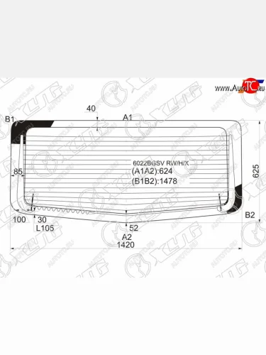 Стекло заднее (Цвет зеленый Обогрев) Nissan Primastar 02-14  Opel Vivaro 01-14  Renault Trafic 01 XYG 6022BGSV RW/H/X