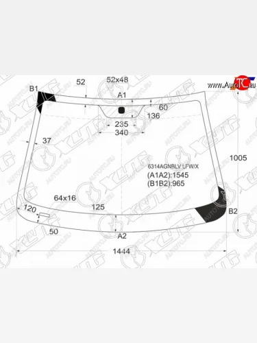 Стекло лобовое Chevrolet Captiva 06-15  Opel Antara 06-15  Daewoo Winstorm 06-10  Saturn Vue 07-1 XYG 6314AGNBLV LFW/X