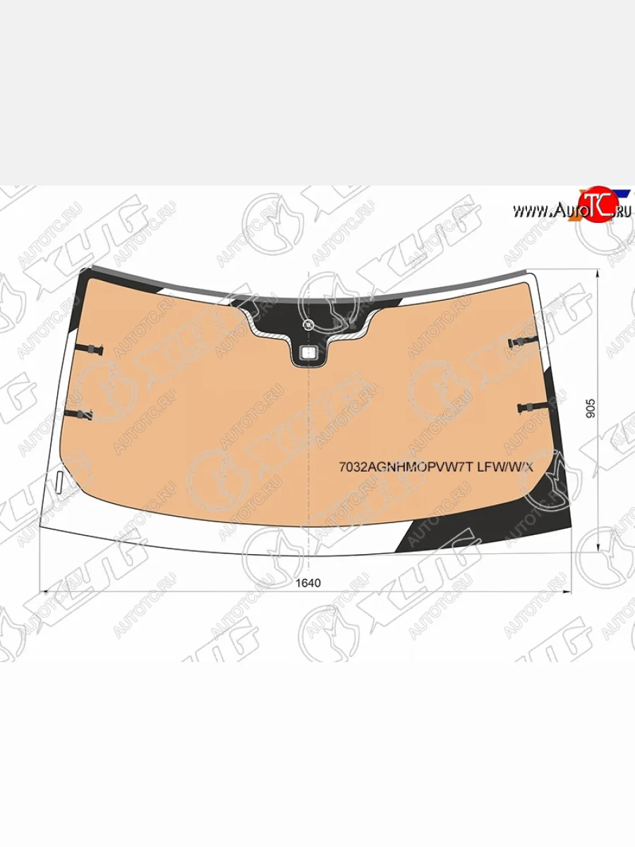 Стекло лобовое (обогрев полный, датчик дождя, молдинг, вертикальный VIN ) XYG Land Rover Discovery 4 L319 (2009-2016) (зеленое)  в Перми Пермском крае