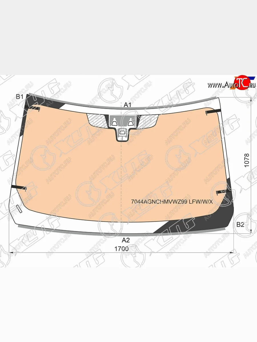 Стекло лобовое (Обогрев полный Две камеры Датчик дождя Молдинг) Land Rover Range Rover 17-22 XYG 7044AGNCHMVWZ99 LFW/W/X  в Керчи Республика Крым