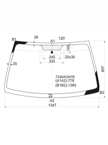 Стекло лобовое Renault Clio 98-09  Symbol 99-08                                                     FUYAO 7248AGN1B