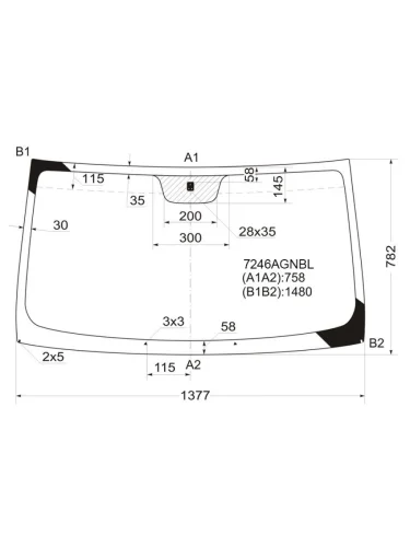 Стекло лобовое RENAULT KANGOO 97-07 FUYAO 7246AGNBL