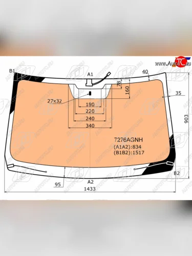 Стекло лобовое (обогрев полный) FUYAO (зеленое) Renault Duster HS дорестайлинг (2010-2015)