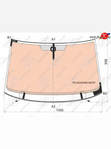 Стекло лобовое (обогрев полный, датчик дождя, молдинг) FUYAO (зеленое) Skoda Yeti (2009-2013)