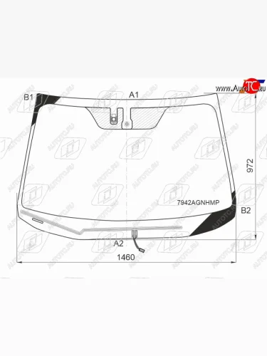 Стекло лобовое (обогрев щеток, датчик дождя, молдинг) FUYAO (зеленое) Subaru Legacy  BN/B15 - Outback  BS/B15