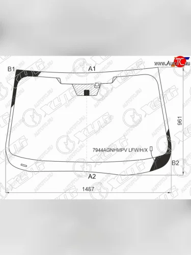 Стекло лобовое (обогрев щеток, две камеры, датчик дождя) XYG (зеленое) Subaru Forester SK/S14 дорестайлинг (2018-2021)