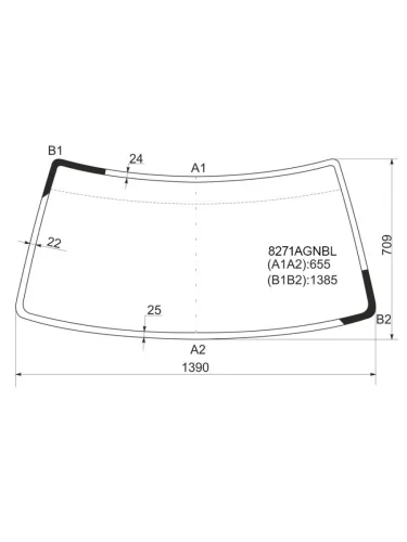 Стекло лобовое Toyota Hilux 88-97  Great Wall Safe 01-09  Toyota 4Runner 89-95  Hilux Surf 89-95  FUYAO 8271AGNBL